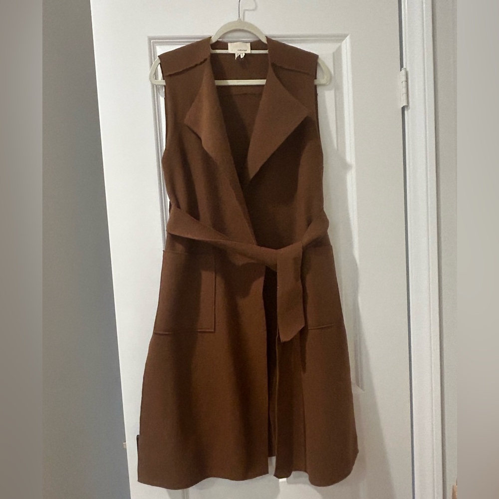 Anthro brand - Beatiful long duster length vest with belt tie
